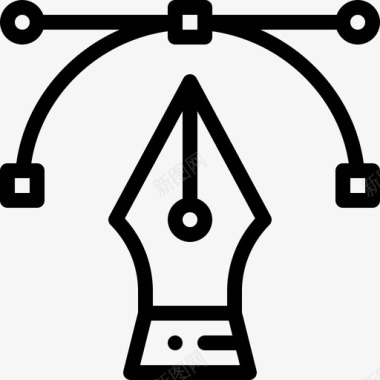 钢笔工具艺术16线性图标图标