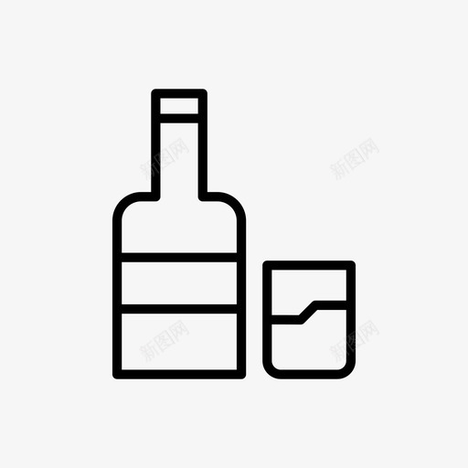 啤酒瓶子饮料图标svg_新图网 https://ixintu.com 啤酒 玻璃杯 瓶子 白酒 简单的线条图标 饮料