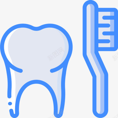 牙齿卫生13蓝色图标图标