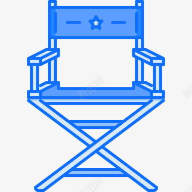椅子电影院21蓝色图标图标