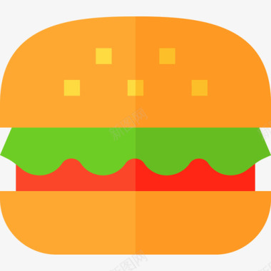 汉堡包烧烤4个平的图标图标