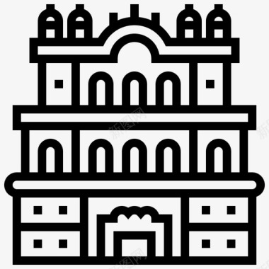 宫殿建筑城市图标图标