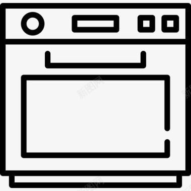 烤箱烹饪49线性图标图标