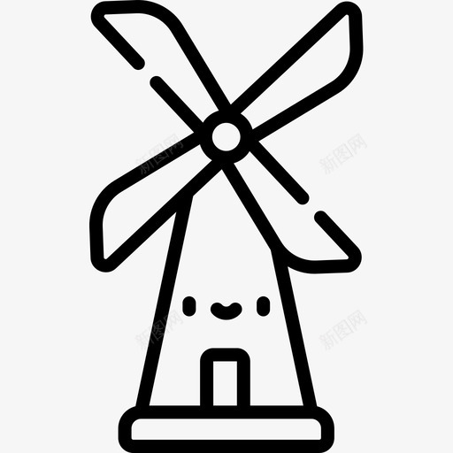 风车荷兰6线性图标svg_新图网 https://ixintu.com 线性 荷兰6 风车