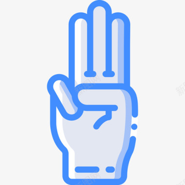 敬礼双手5蓝色图标图标