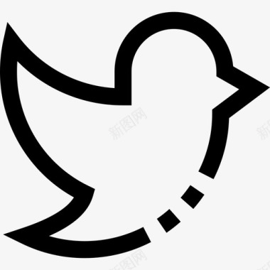 Twitter社交和交流线性图标图标
