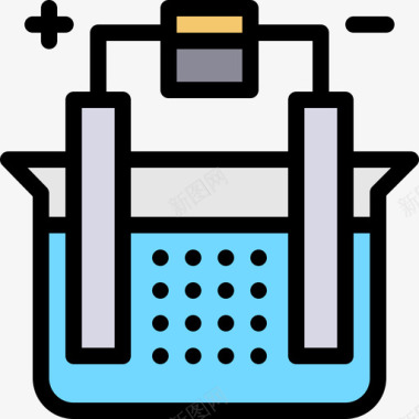 电解工业过程14线性着色图标图标