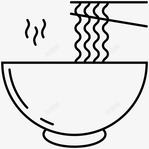 面条碗食物图标svg_新图网 https://ixintu.com 快餐线图标 棒 热 碗 面条 食物