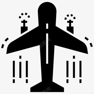 飞机喷气式飞机环境相关的字形图标图标