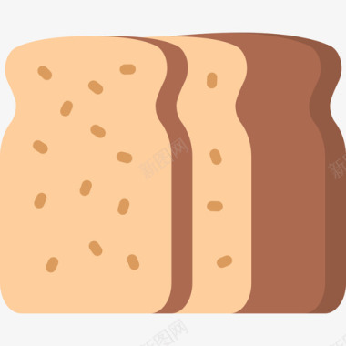 面包面包房50扁平图标图标