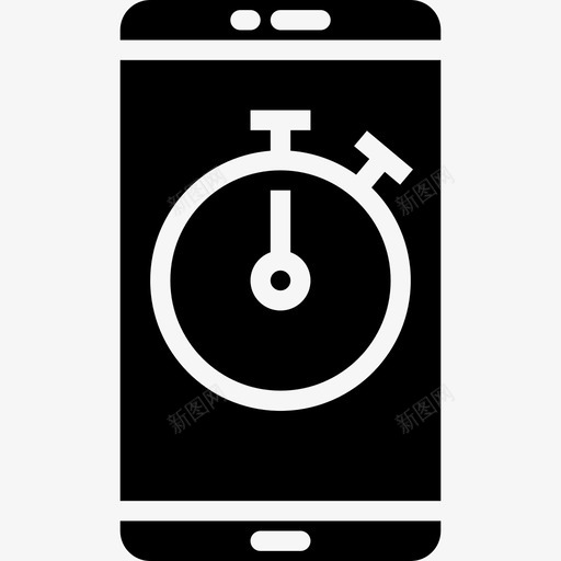 秒表移动应用程序12填充图标svg_新图网 https://ixintu.com 填充 秒表 移动应用程序12