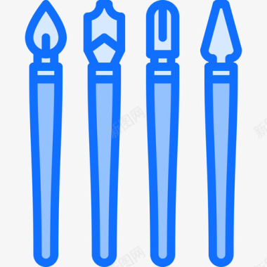 钢笔工艺4蓝色图标图标