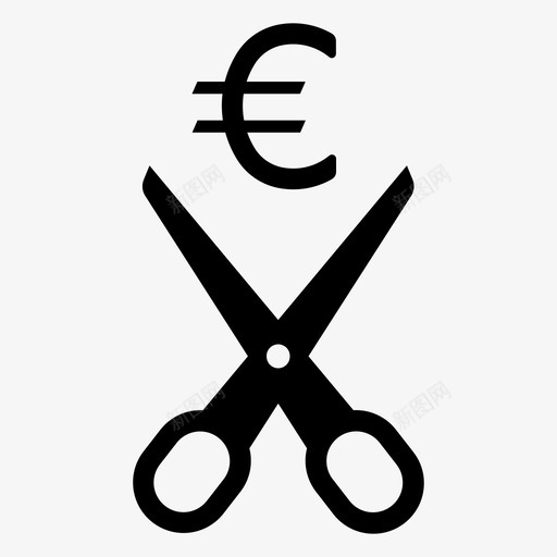 欧元扣除现金息票图标svg_新图网 https://ixintu.com 减价 削减欧元 息票 欧元扣除 现金