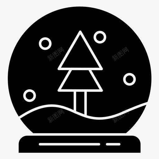 雪球碗装饰图标svg_新图网 https://ixintu.com 圣诞碗 碗 装饰 雪球