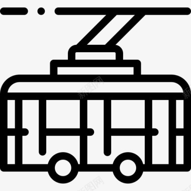 无轨电车公共交通8直线图标图标