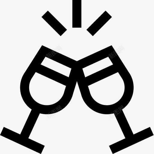 香槟葡萄酒5线性图标svg_新图网 https://ixintu.com 线性 葡萄酒5 香槟