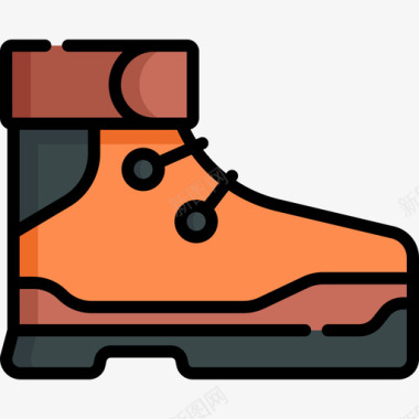 靴子活跃的生活方式10线性颜色图标图标