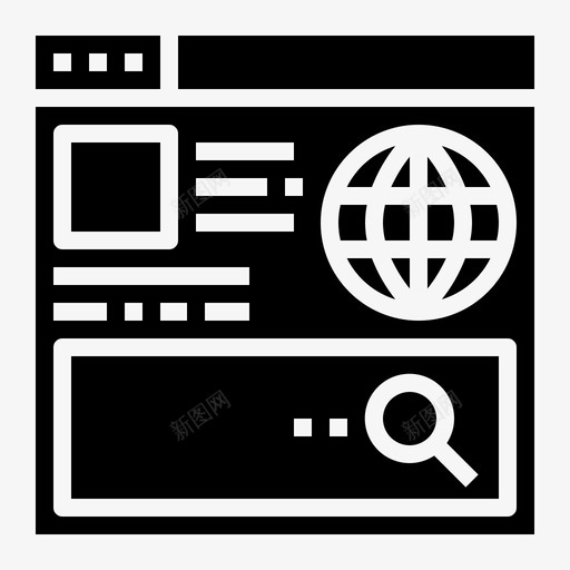 网站浏览器页面图标svg_新图网 https://ixintu.com 世界 广告固体 搜索栏 浏览器 网站 页面
