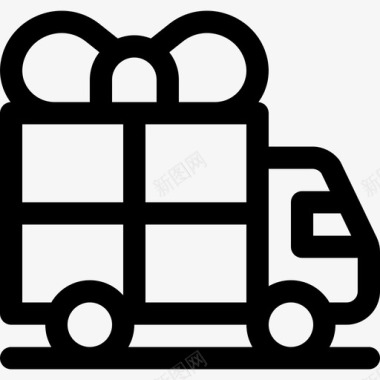 卡车礼物3直线型图标图标