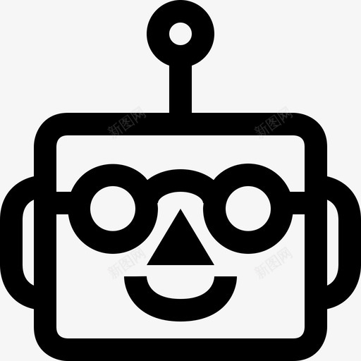 可爱的机器人呆子化身表情符号图标svg_新图网 https://ixintu.com 化身 可爱的机器人呆子 机器 眼镜 表情符号