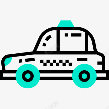 出租车交通58单色图标图标