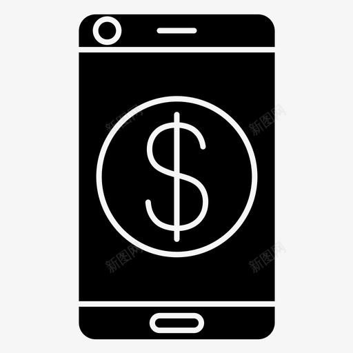 在线银行手机图标svg_新图网 https://ixintu.com 在线 手机 智能手机 网上银行 银行