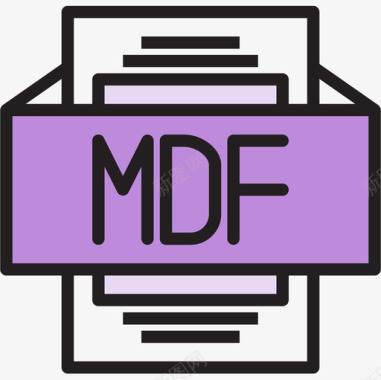 Mdf文件类型2线性颜色图标图标