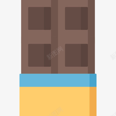 巧克力面包店50扁平图标图标