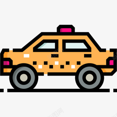 出租车城市元素34直线型图标图标