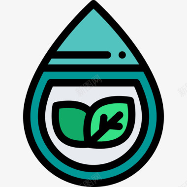 水滴温室4线性颜色图标图标