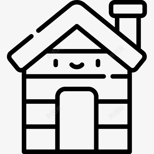 小屋圣诞126直线型图标svg_新图网 https://ixintu.com 圣诞126 小屋 直线型