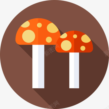 蘑菇秋季56扁平图标图标