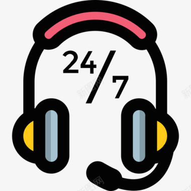 耳机数字营销41线性颜色图标图标