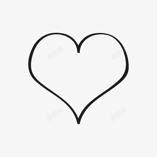心形手绘轮廓图标svg_新图网 https://ixintu.com 心形 情人节 情人节2017 手绘 简单 轮廓