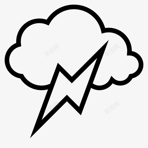 雷声季节符号图标svg_新图网 https://ixintu.com 天气 天气符号 天气预报 季节 温度 符号 雷声