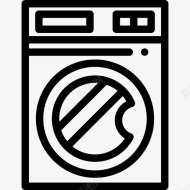 洗衣机家用和生活用9直列式图标图标