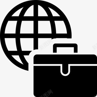 全球业务包公文包图标图标