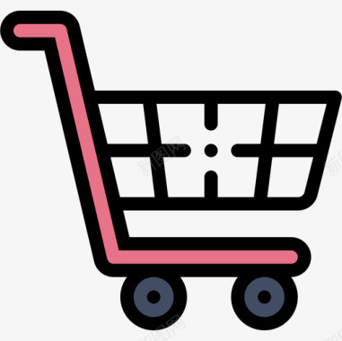 购物车电子商务56线性颜色图标图标