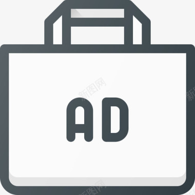 购物袋营销和广告7线性颜色图标图标