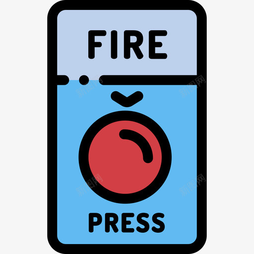 消防按钮紧急服务20线性颜色图标svg_新图网 https://ixintu.com 消防按钮 紧急服务20 线性颜色