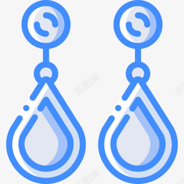 耳环珠宝6蓝色图标图标