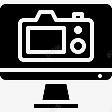 计算机照片和视频8填充图标图标