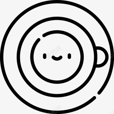 咖啡45号咖啡厅直线型图标图标