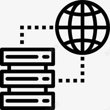 服务器通信和网络3线性图标图标