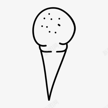 冰淇淋筒海滩热图标图标