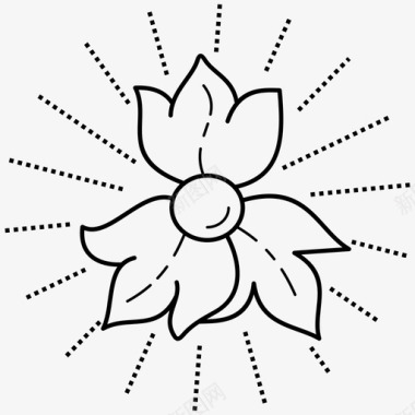 花卉装饰蕾丝中世纪图标图标
