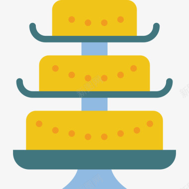 蛋糕103号婚礼平的图标图标