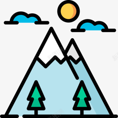 山旅行148线性颜色图标图标