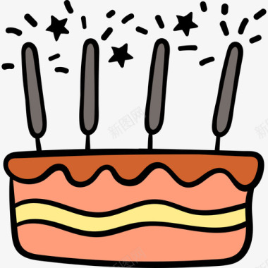 蛋糕生日67彩色图标图标