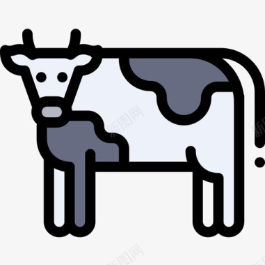 奶牛荷兰4线性颜色图标图标